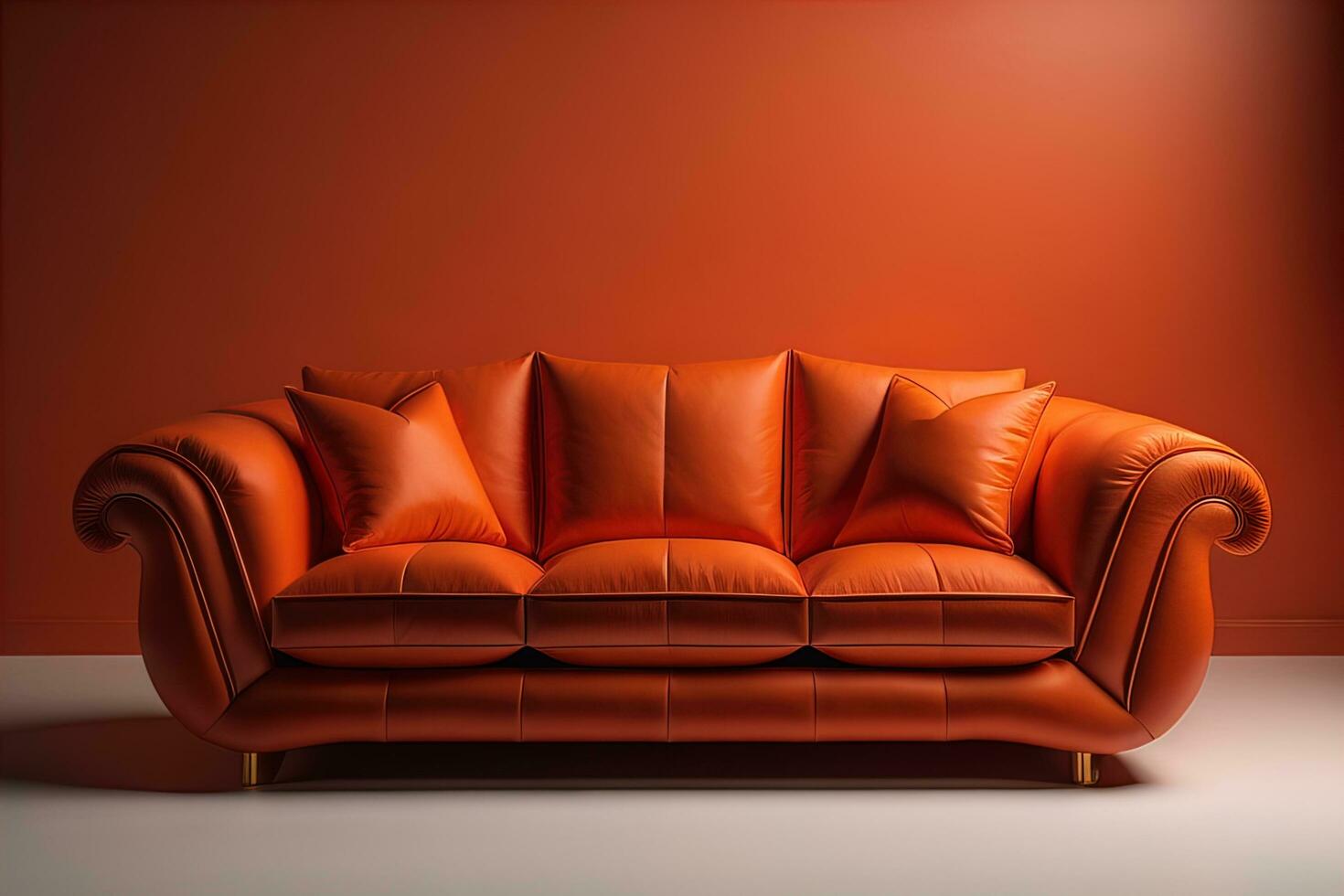 A creative, colourful, and stylish sofa in the interior, AI generated photo