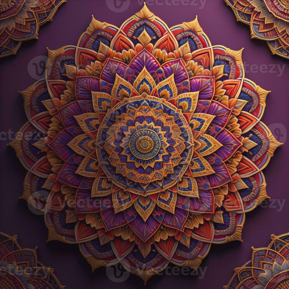 Mandala pattern. Vintage decorative elements. Hand drawn oriental background. ai generative photo