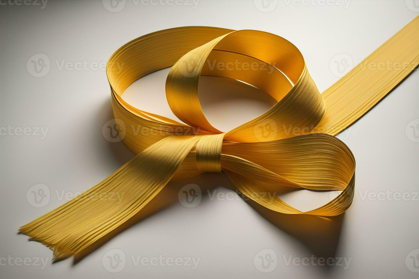 Shiny satin ribbon in brown color isolated on white background. ai generative photo