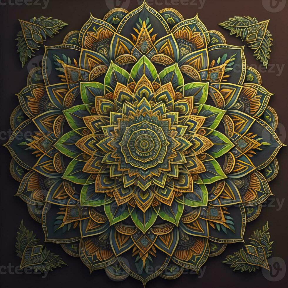 Mandala pattern. Vintage decorative elements. Hand drawn oriental background. ai generative photo