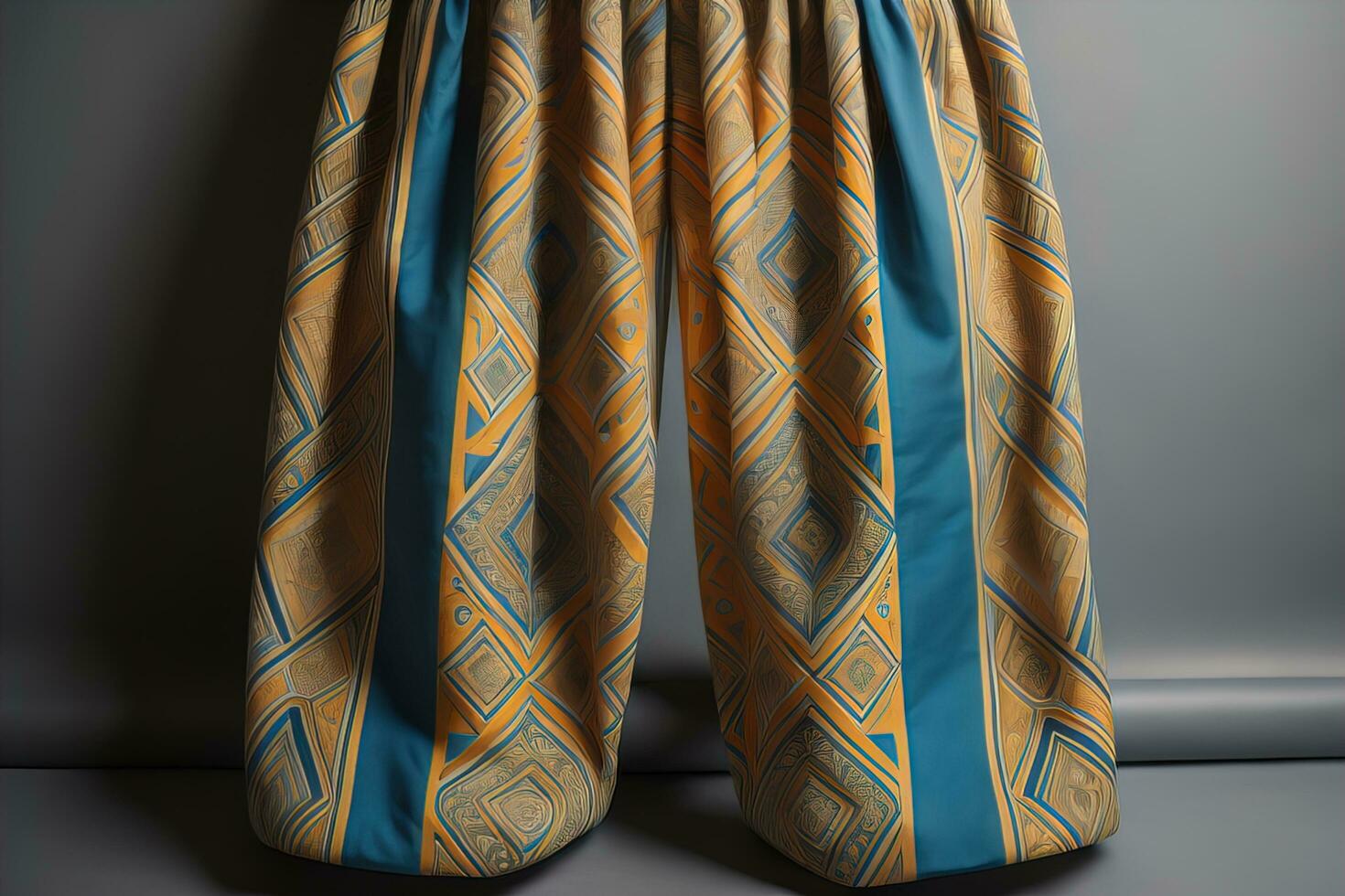 Men's shorts with a pattern on a solid color background. Studio shooting. ai generative photo