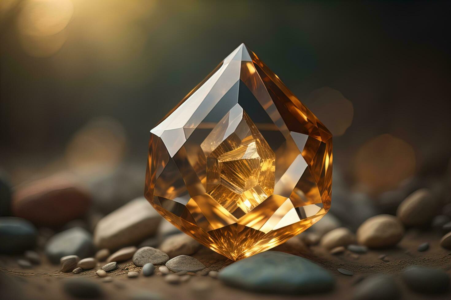 Brilliant multicolored sapphire on a surface. ai generative photo