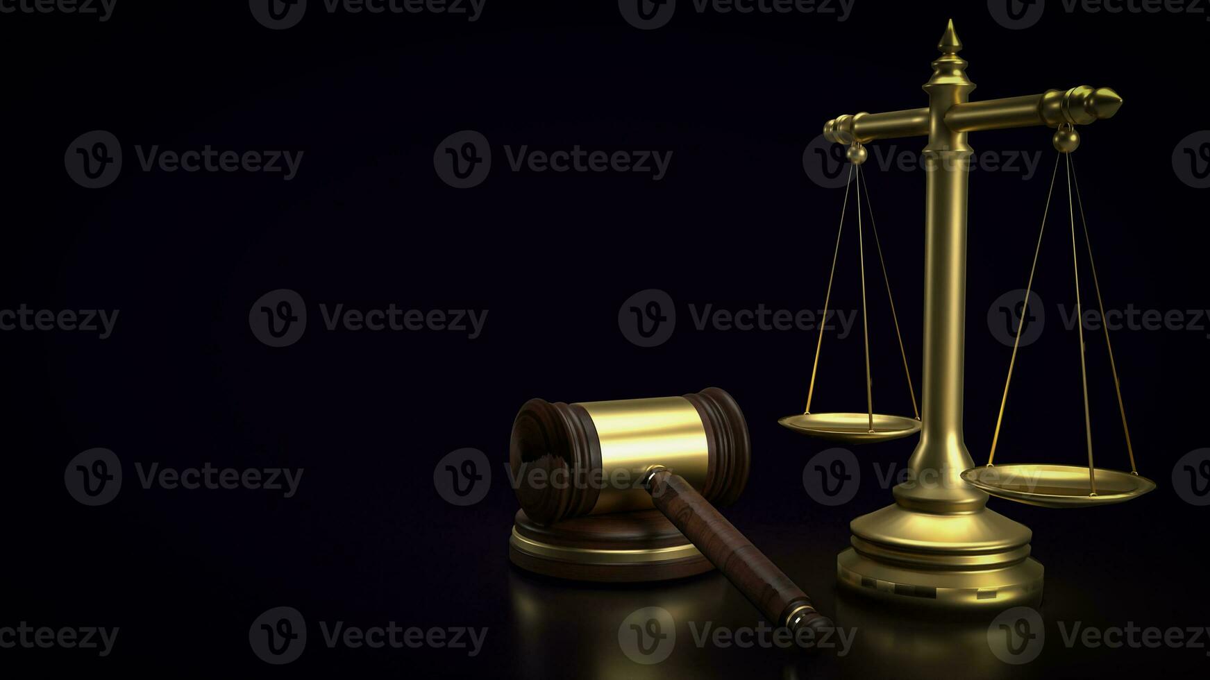 The Hammer and Libra for law and justice concept 3d rendering photo