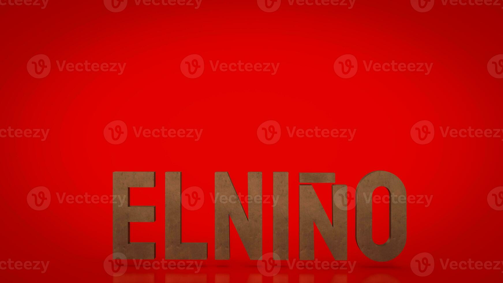 The El Nino text on red Background  3d rendering photo