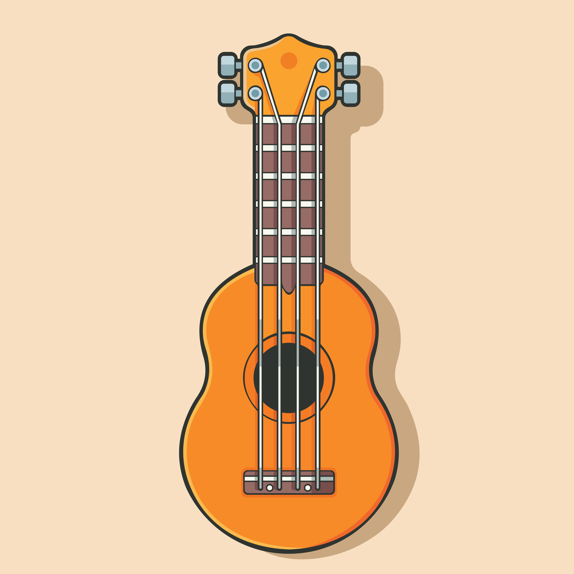 Guitar with four strings 27500887 Vector Art at Vecteezy