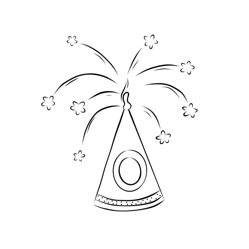 Fireworks Pyramid in Doodle Style vector