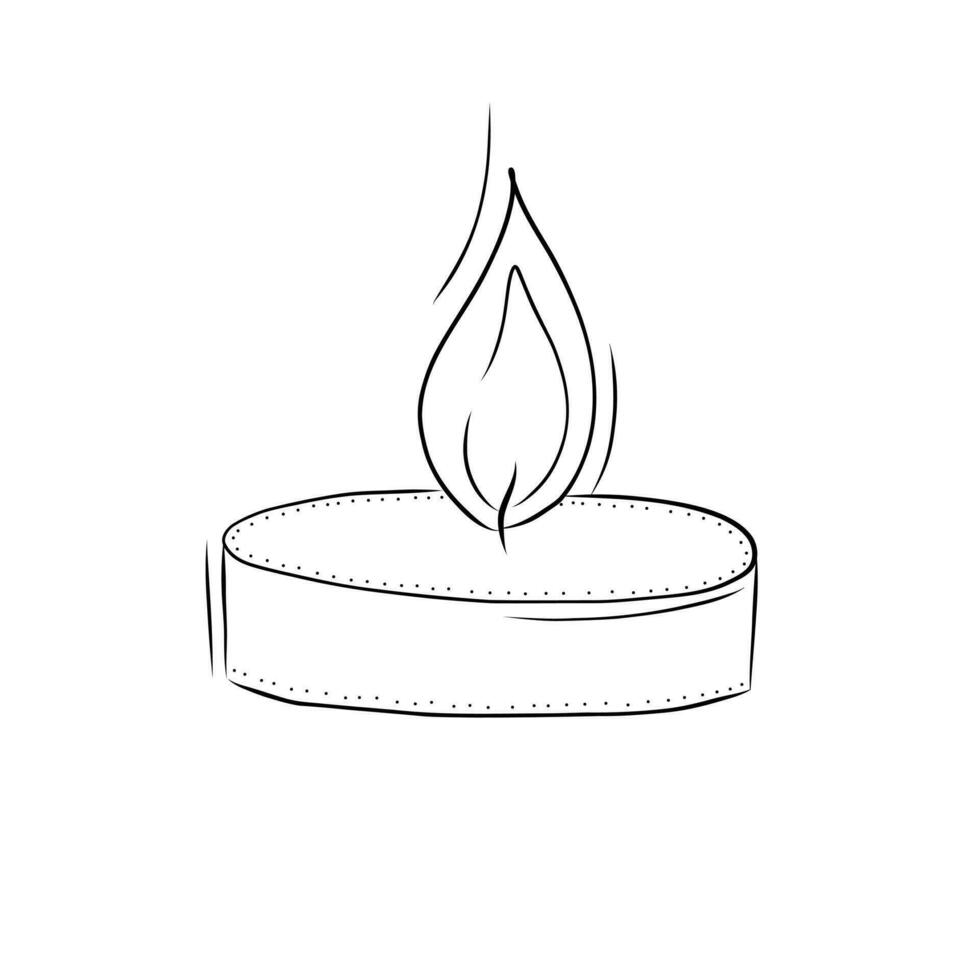 Burning Candle in Doodle Style vector