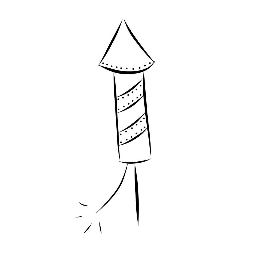 Rocket Fireworks Element in Doodle Style vector