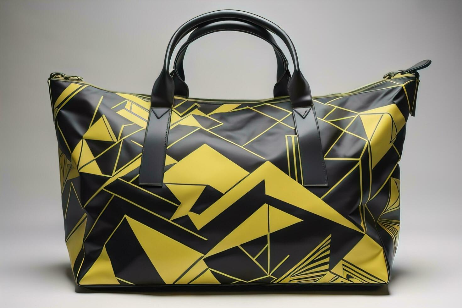 Women handbag on a gray background. ai generative photo