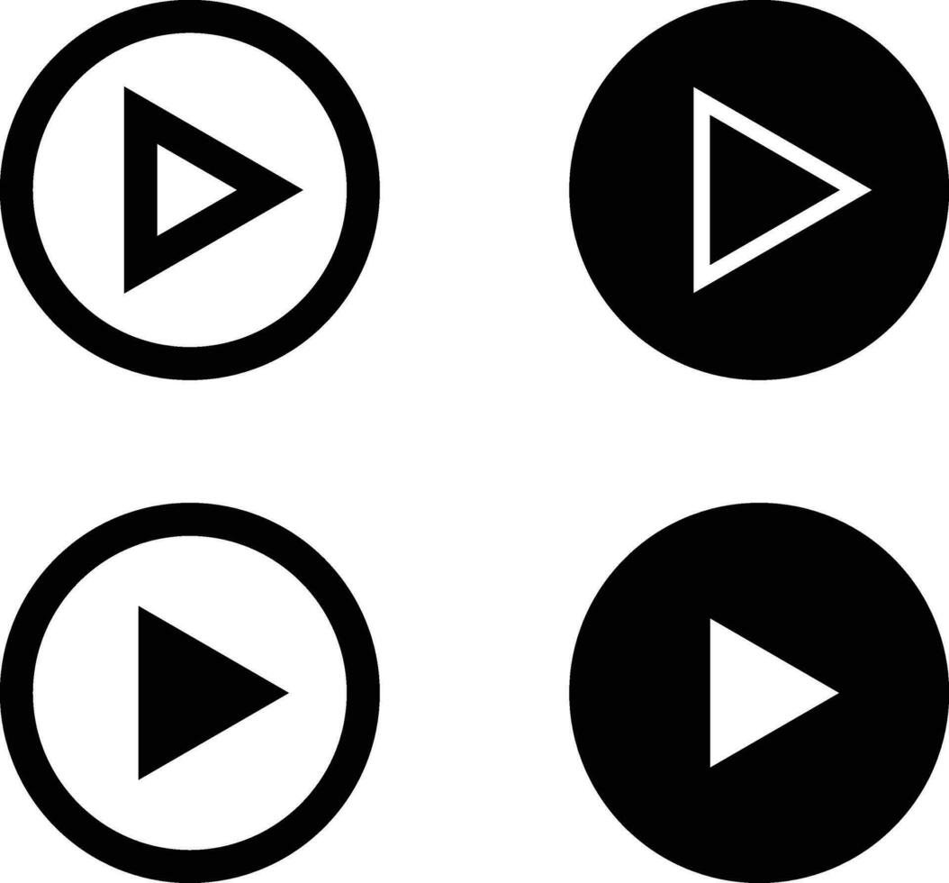 Music, Sound Play Button Icon Set vector