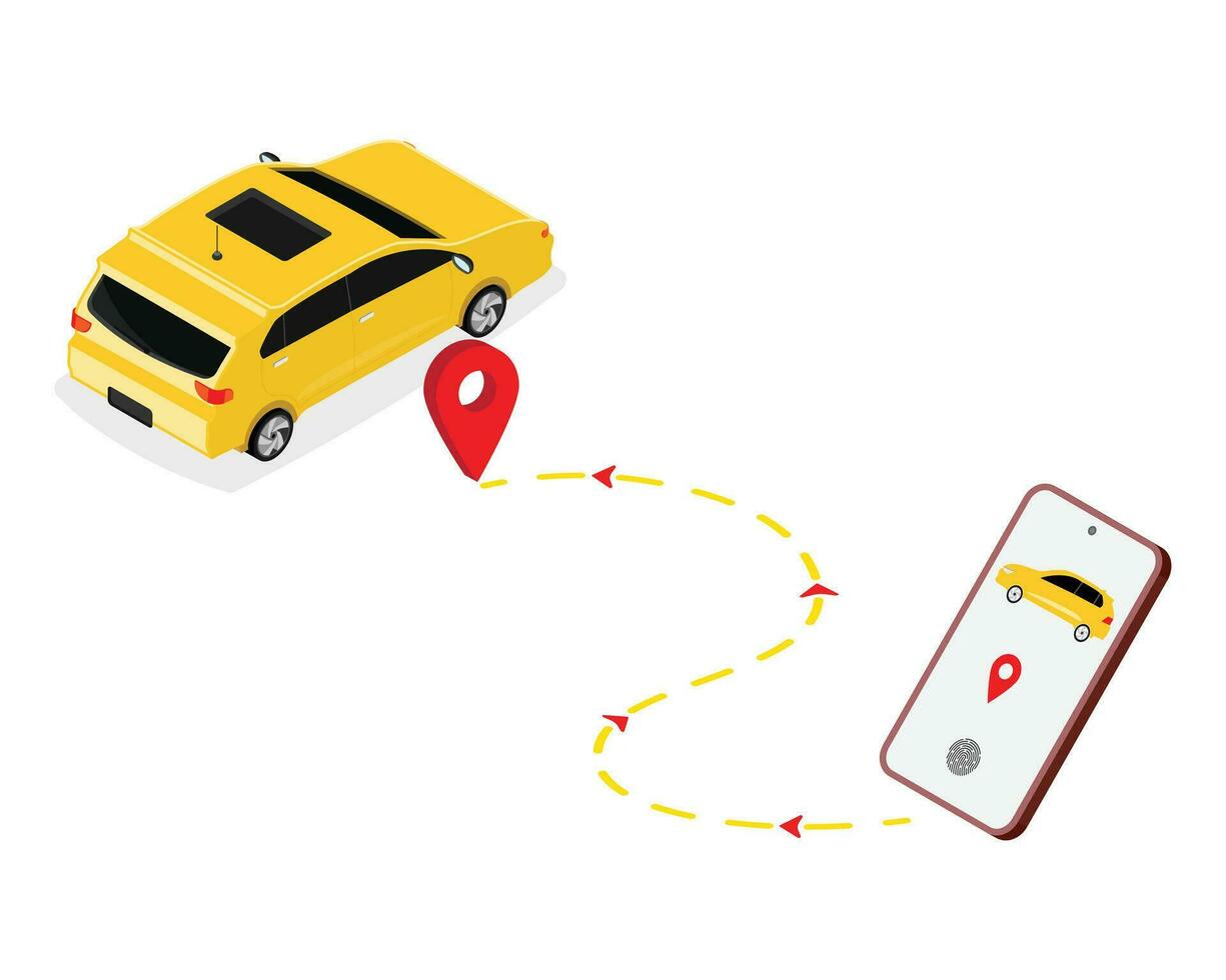 online cab booking service vector