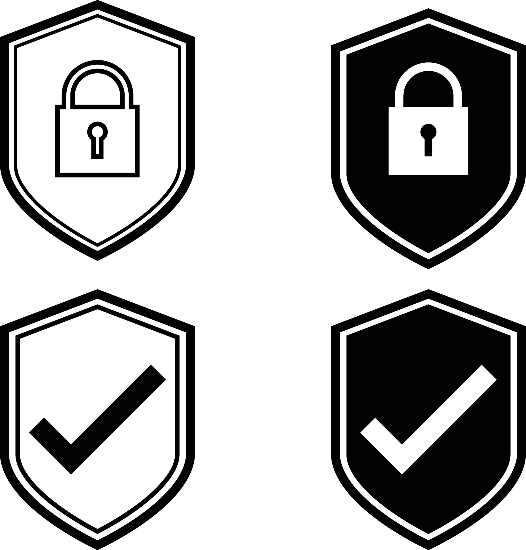 Security Shields, Safety Icon Symbol Shape Templates 27501054 Vector