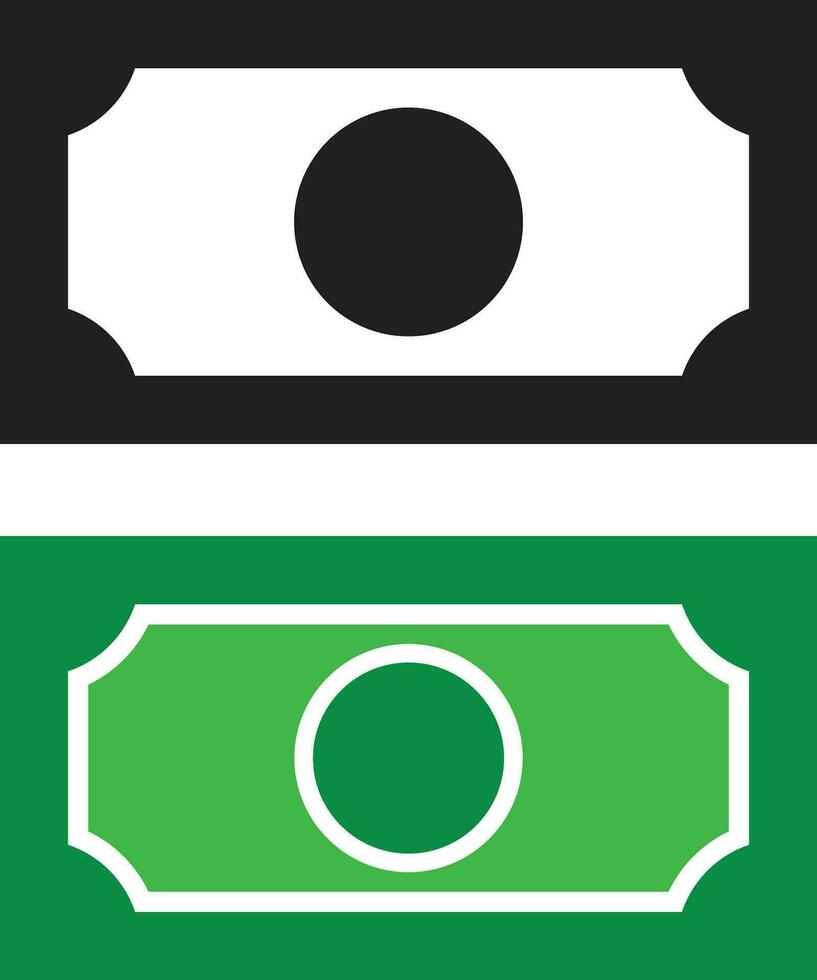 Blank Note Money Bills, Currency Icon Symbol vector