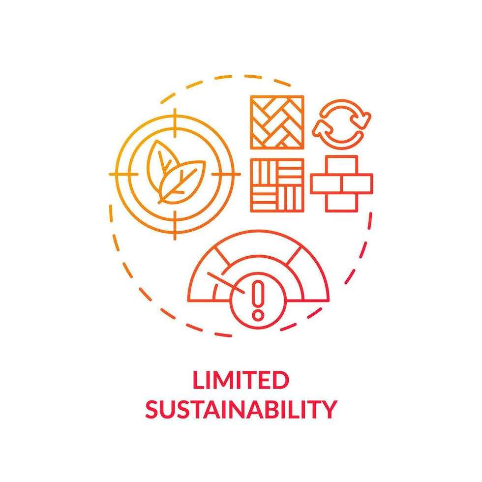 rojo degradado limitado sustentabilidad icono concepto, aislado vector, sostenible oficina Delgado línea ilustración. vector