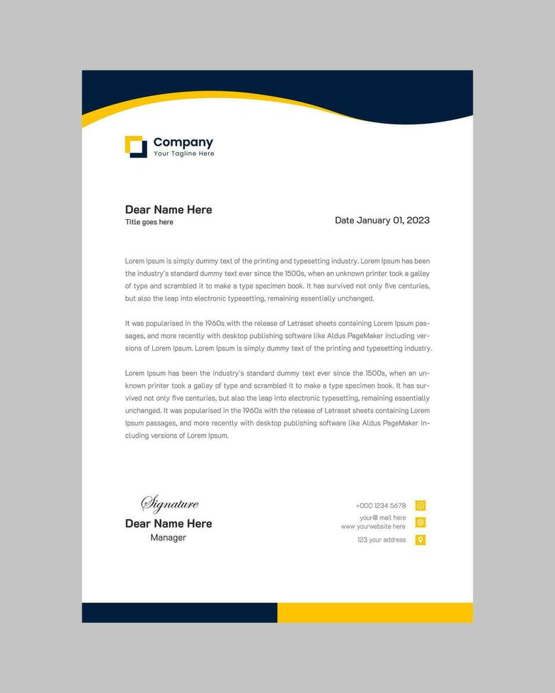 Modern professional corporate company business letterhead  design template vector