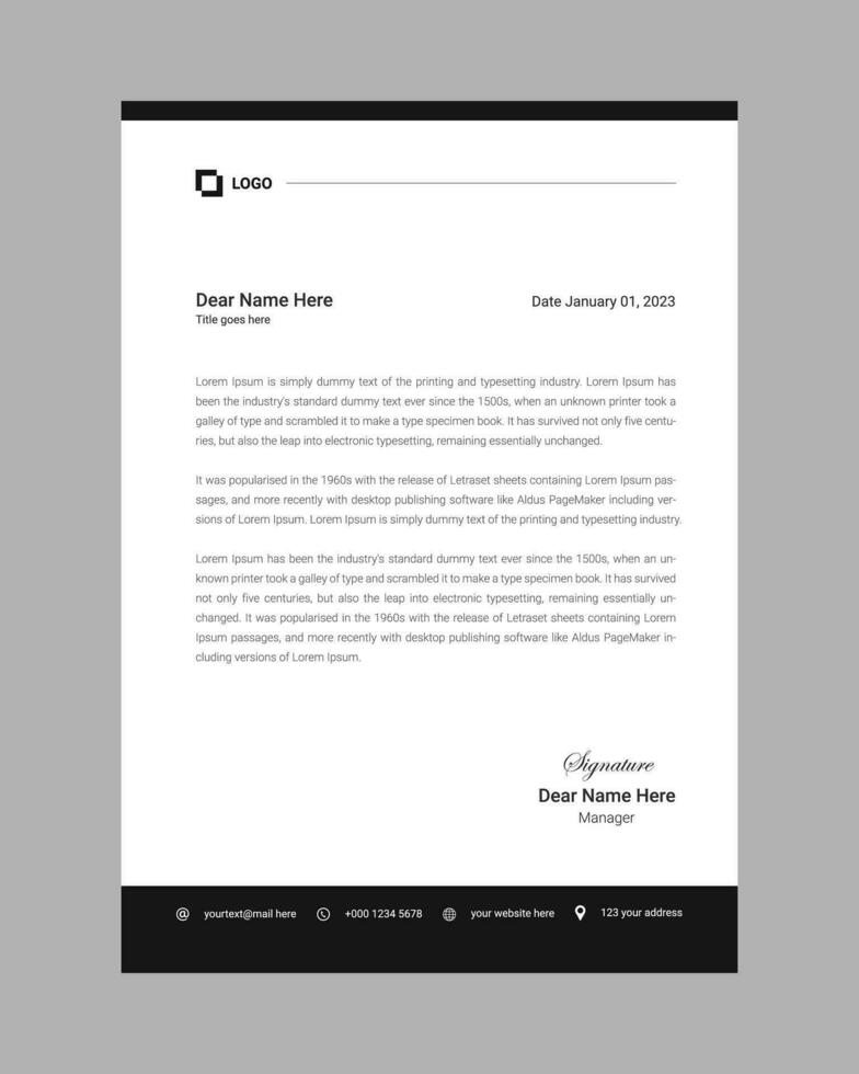 Modern professional corporate company business letterhead  design template vector