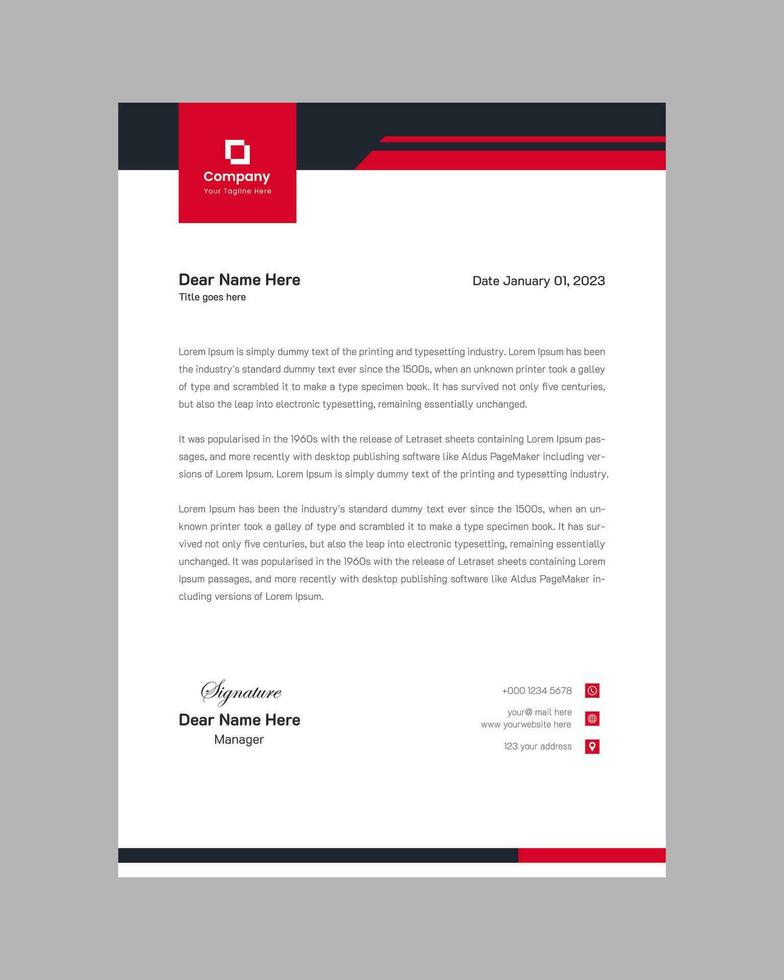Modern professional corporate company business letterhead  design template vector