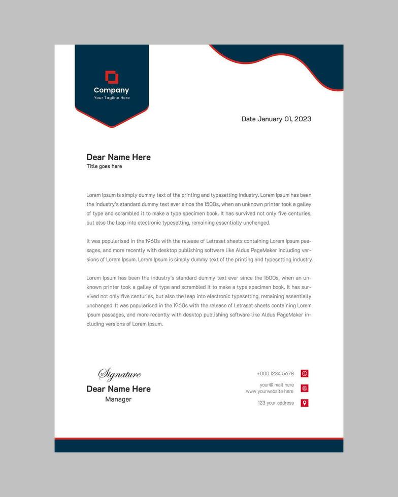 Modern professional corporate company business letterhead  design template vector