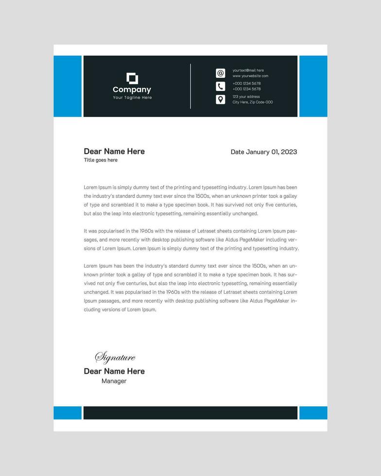 Modern professional corporate company business letterhead  design template vector