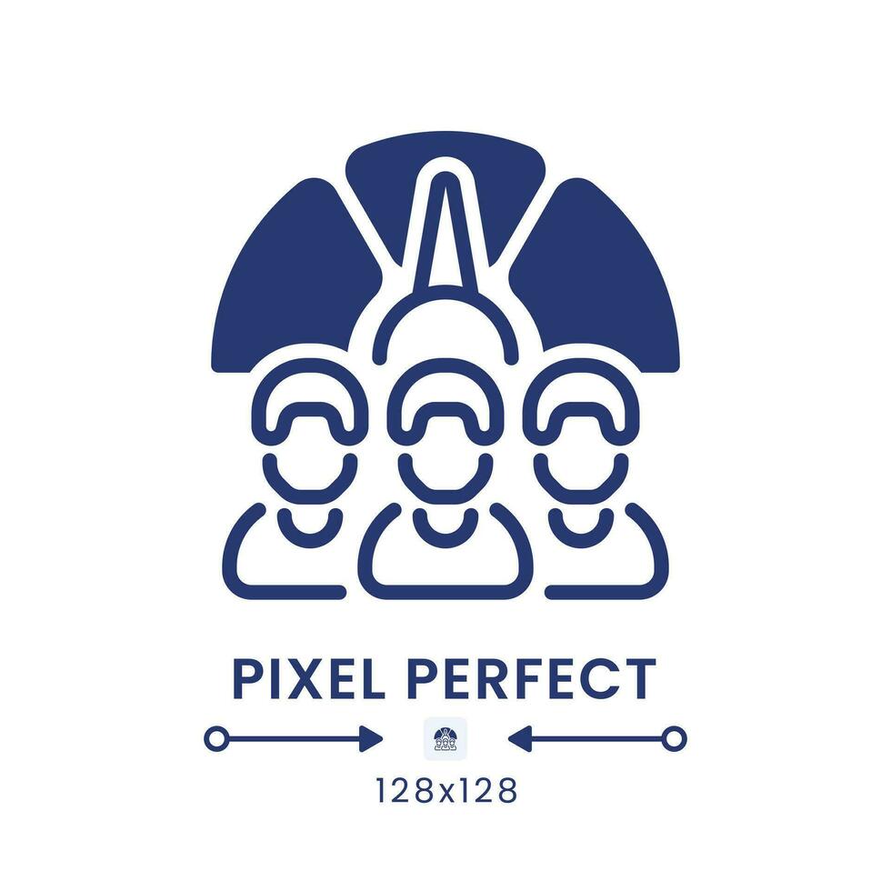 Performance management black solid desktop icon. Human resource. Employee evaluation. Pixel perfect 128x128, outline 4px. Silhouette symbol on white space. Glyph pictogram. Isolated vector image