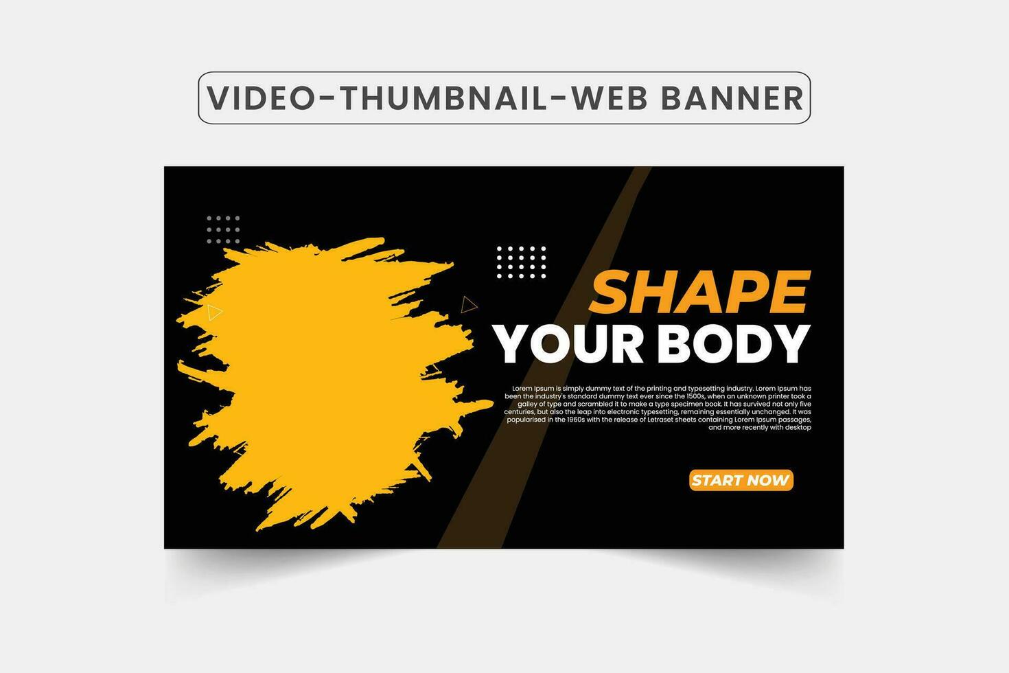 Fitness gym training thumbnail design for any videos. Fitness gym customizable video thumbnail and web banner .Editable Video cover photo template for Any social media.and Video Promoti Tutorials. vector