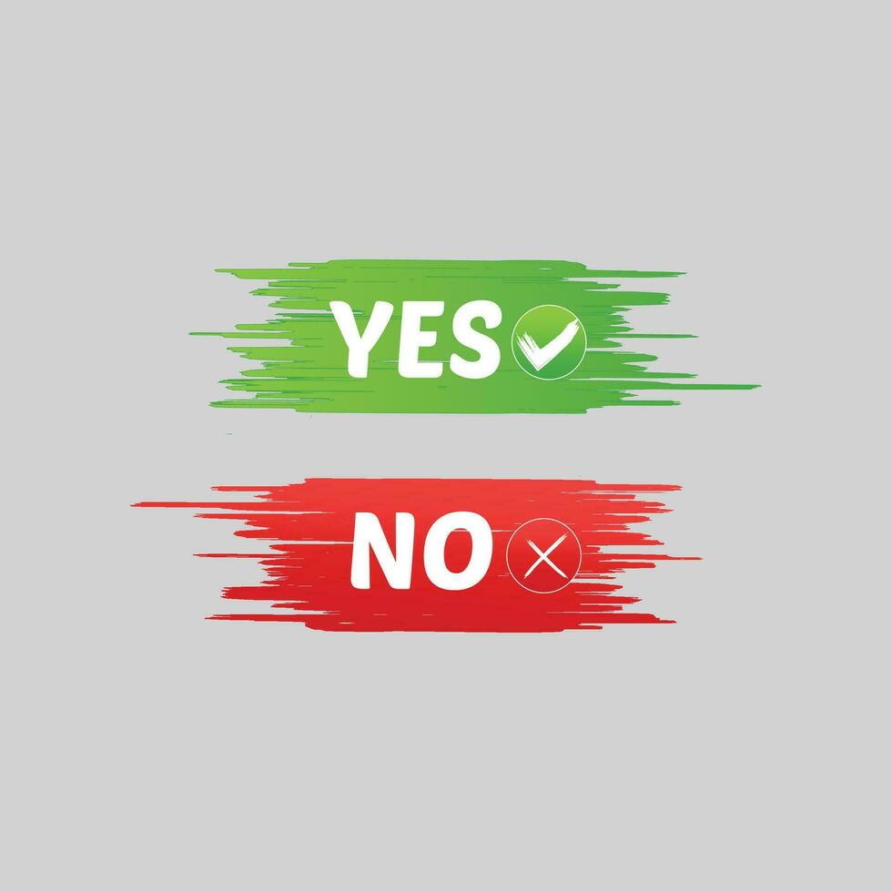 Yes or no with art brush Premium Vector. vector