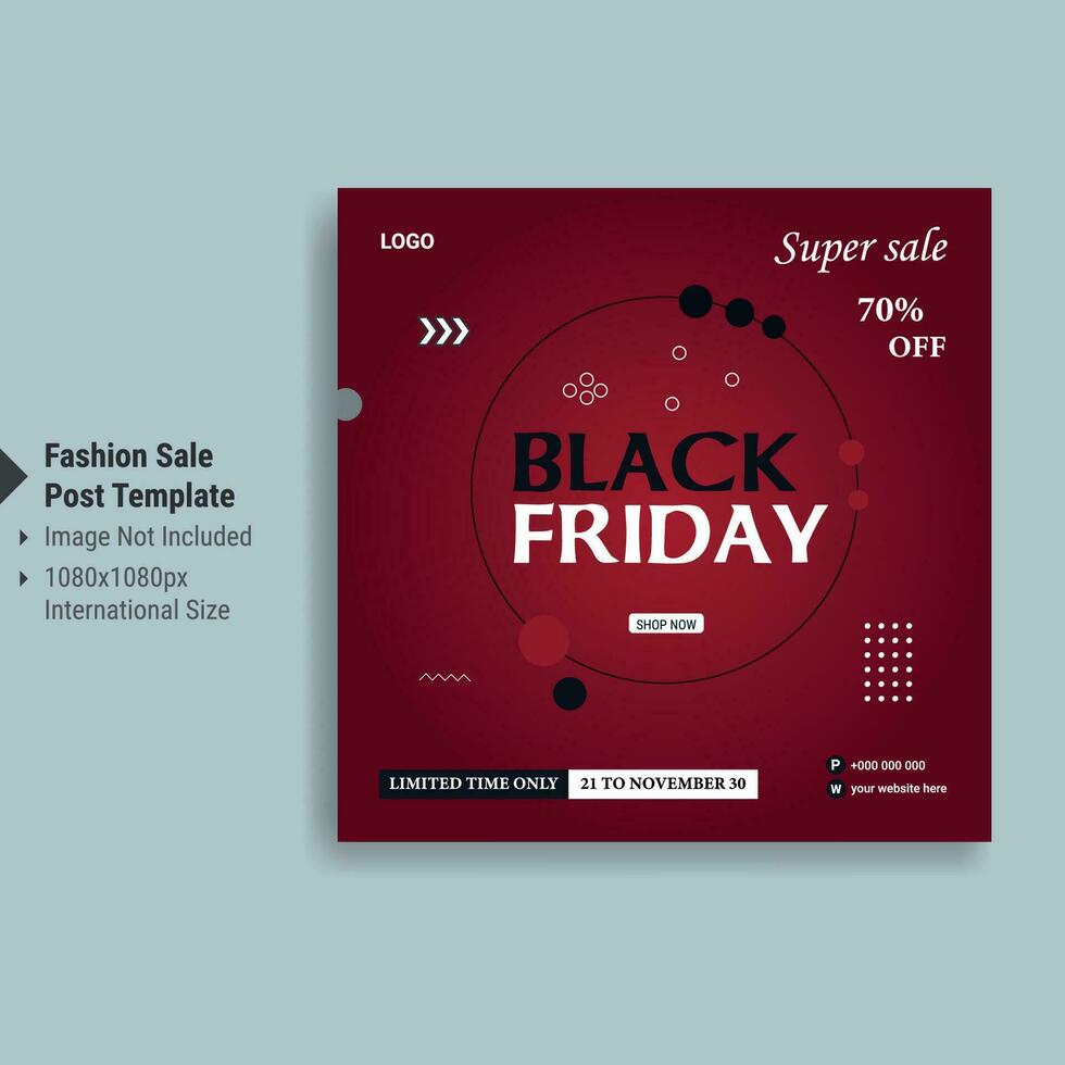 Black Friday super sale social media banner template vector