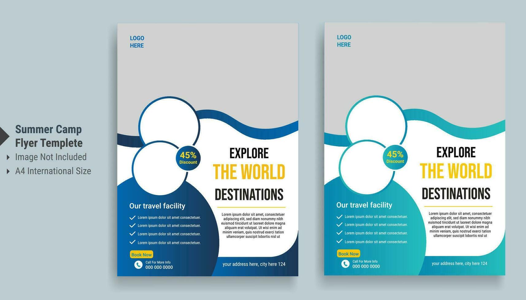 A Travel flyer template without photo vector