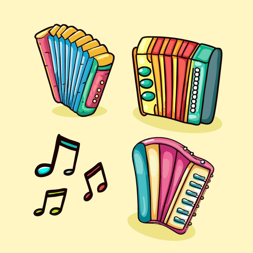 un conjunto de acordeones - mes junino, festa junina, Brasil vector