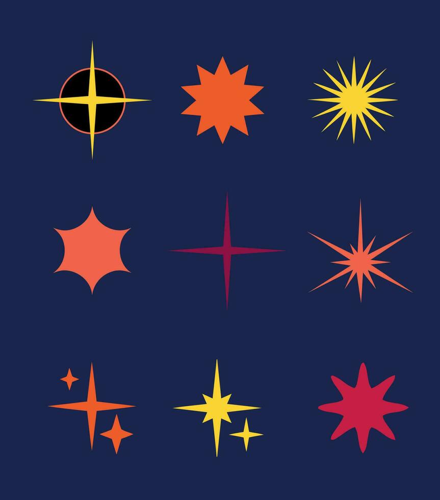 diferente conjunto único forma de estrellas gratis vector