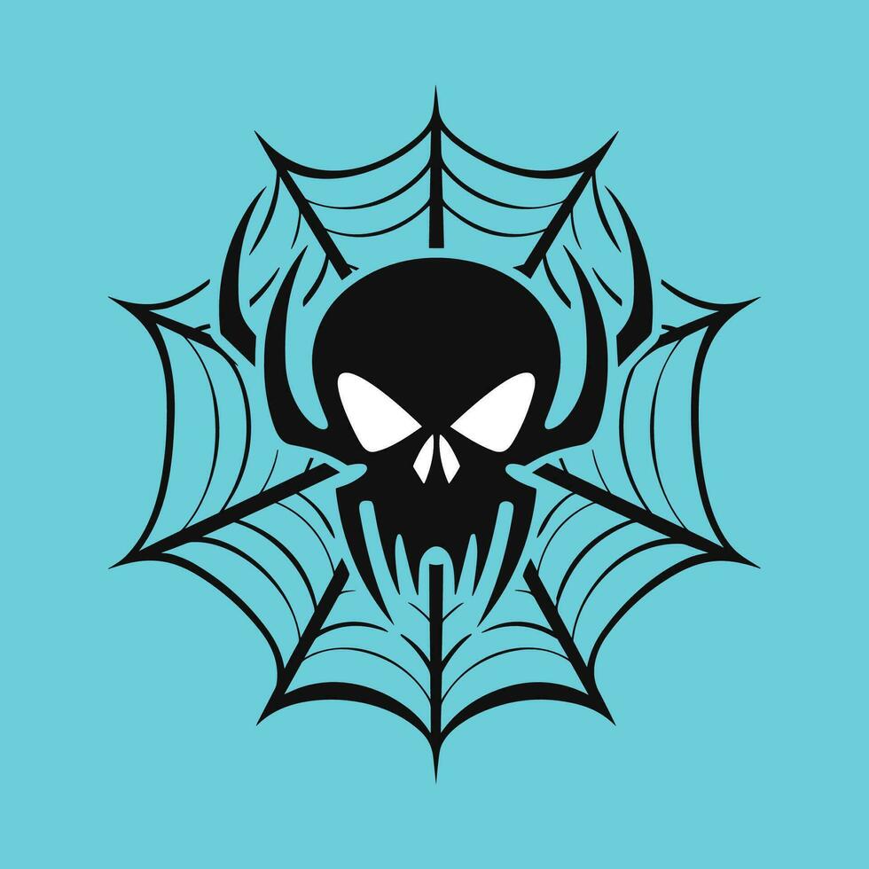 Black spider silhouette for halloween design vector