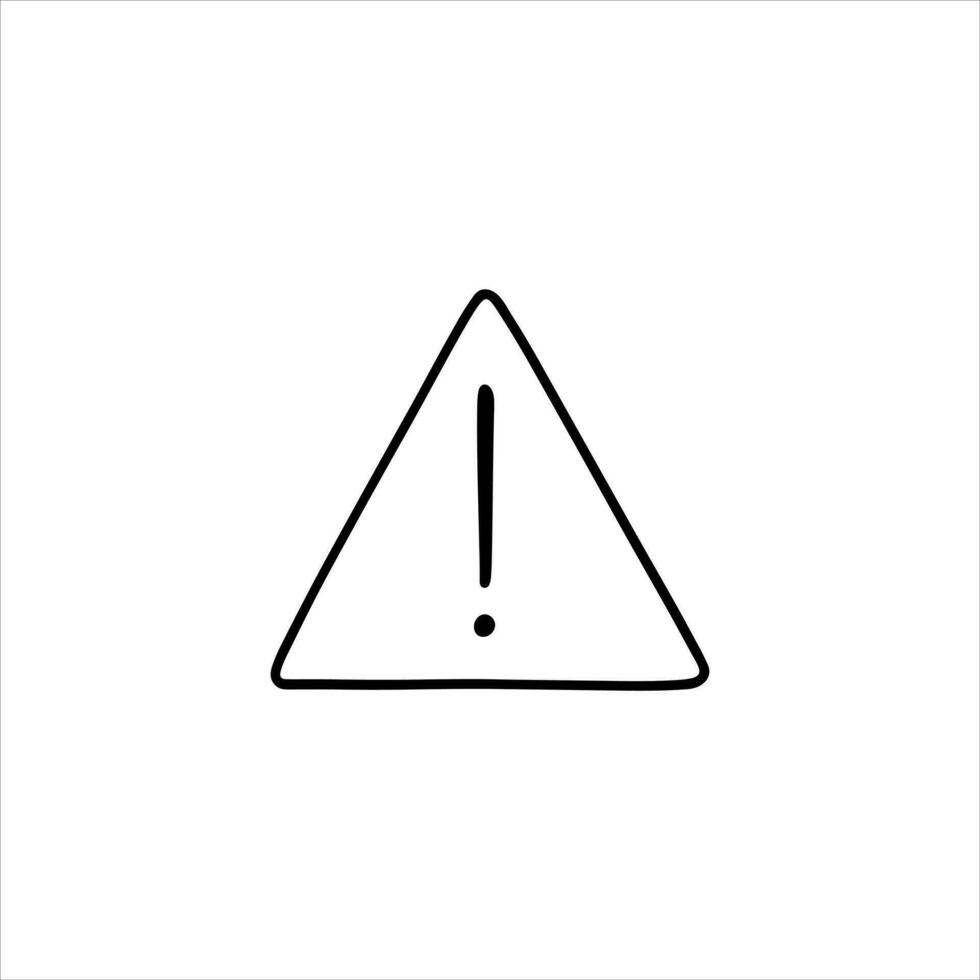 Doodle Hand-drawn Warning sign exlamation mark vector