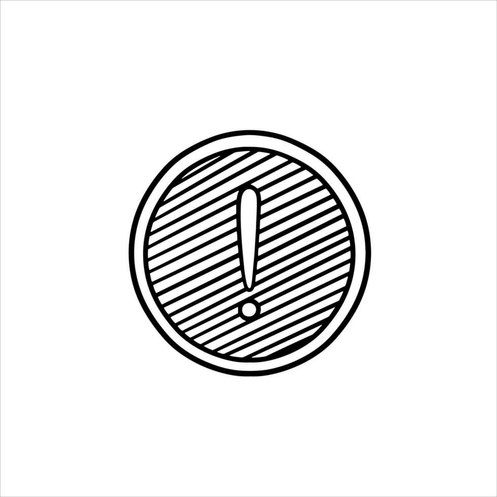 Doodle Hand-drawn Warning sign exlamation mark vector