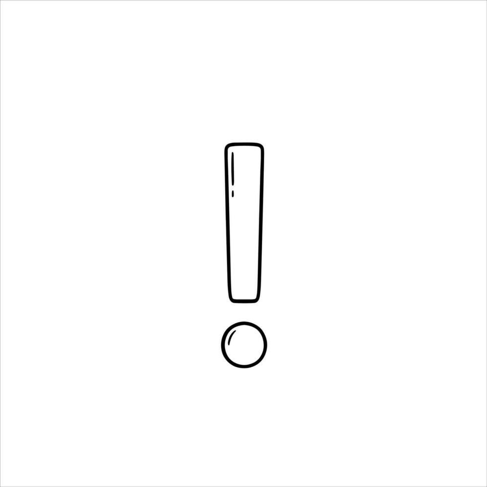 Doodle Hand-drawn Warning sign exlamation mark vector