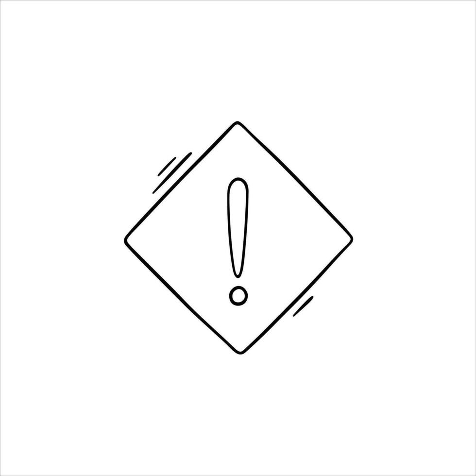 Doodle Hand-drawn Warning sign exlamation mark vector