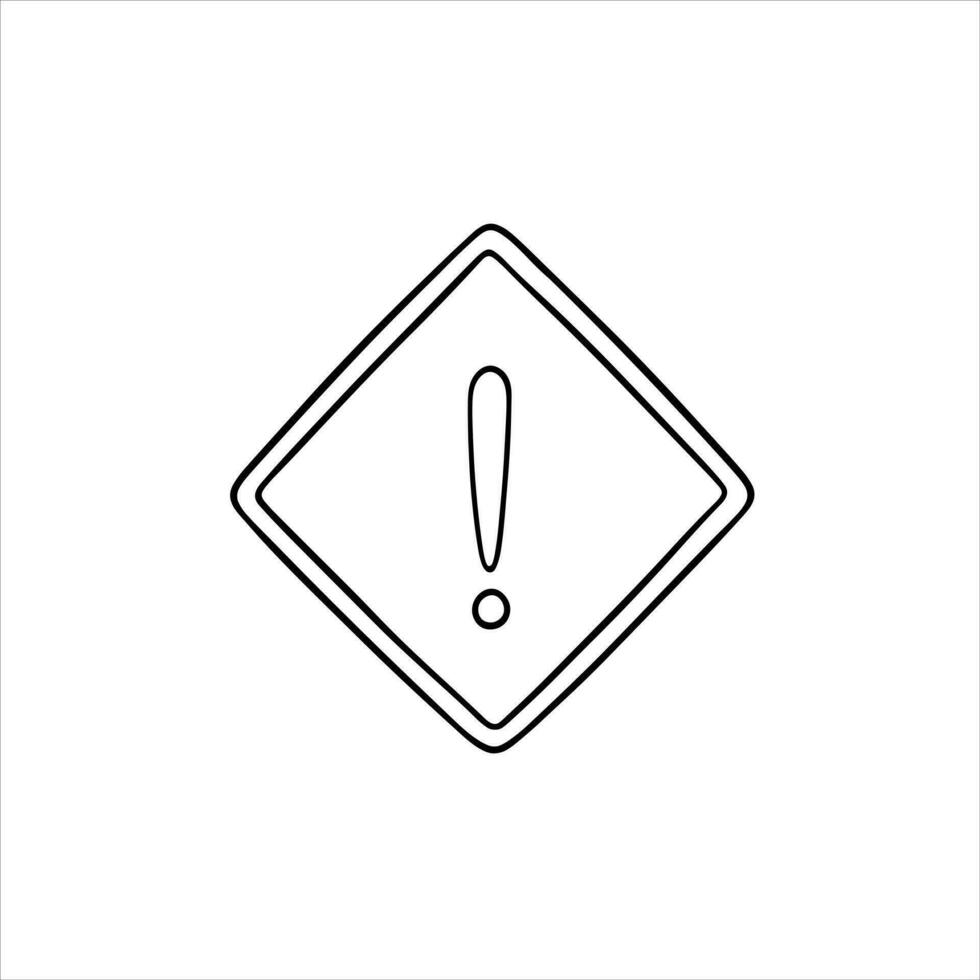 Doodle Hand-drawn Warning sign exlamation mark vector