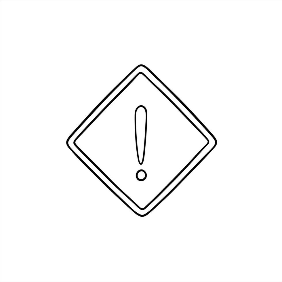 Doodle Hand-drawn Warning sign exlamation mark vector