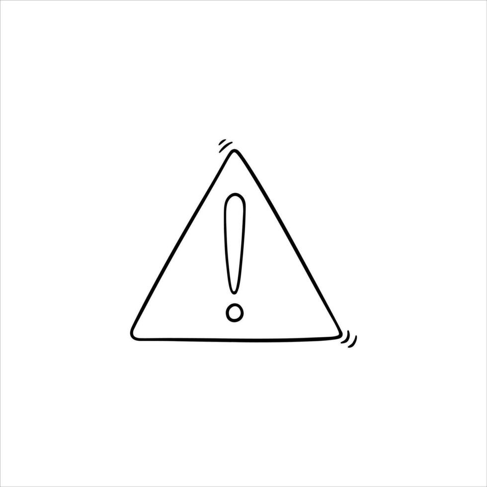 Doodle Hand-drawn Warning sign exlamation mark vector