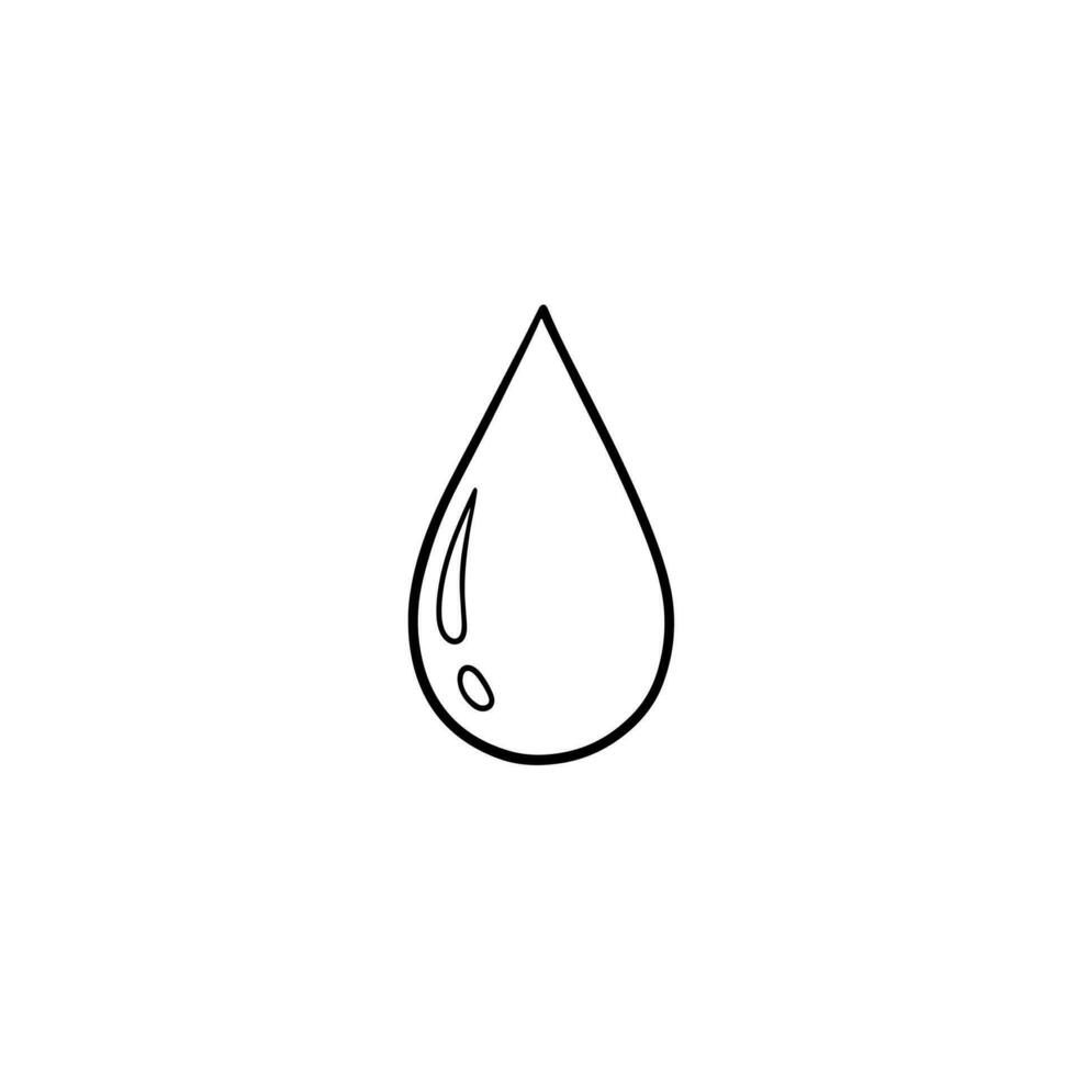 Water drop hand drawn outline doodle icon vector