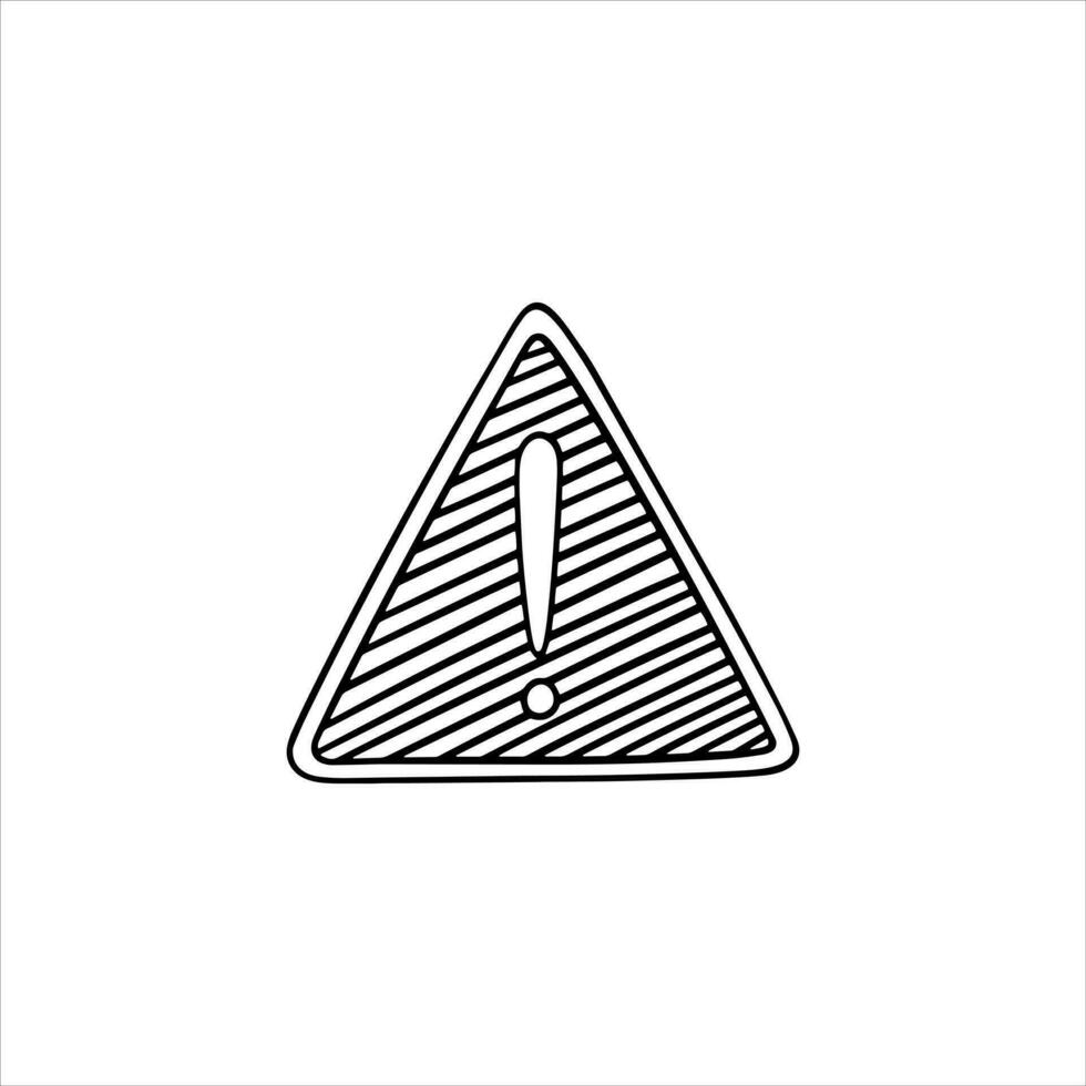 Doodle Hand-drawn Warning sign exlamation mark vector