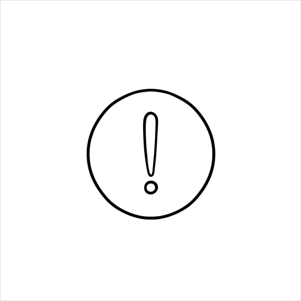 Doodle Hand-drawn Warning sign exlamation mark vector