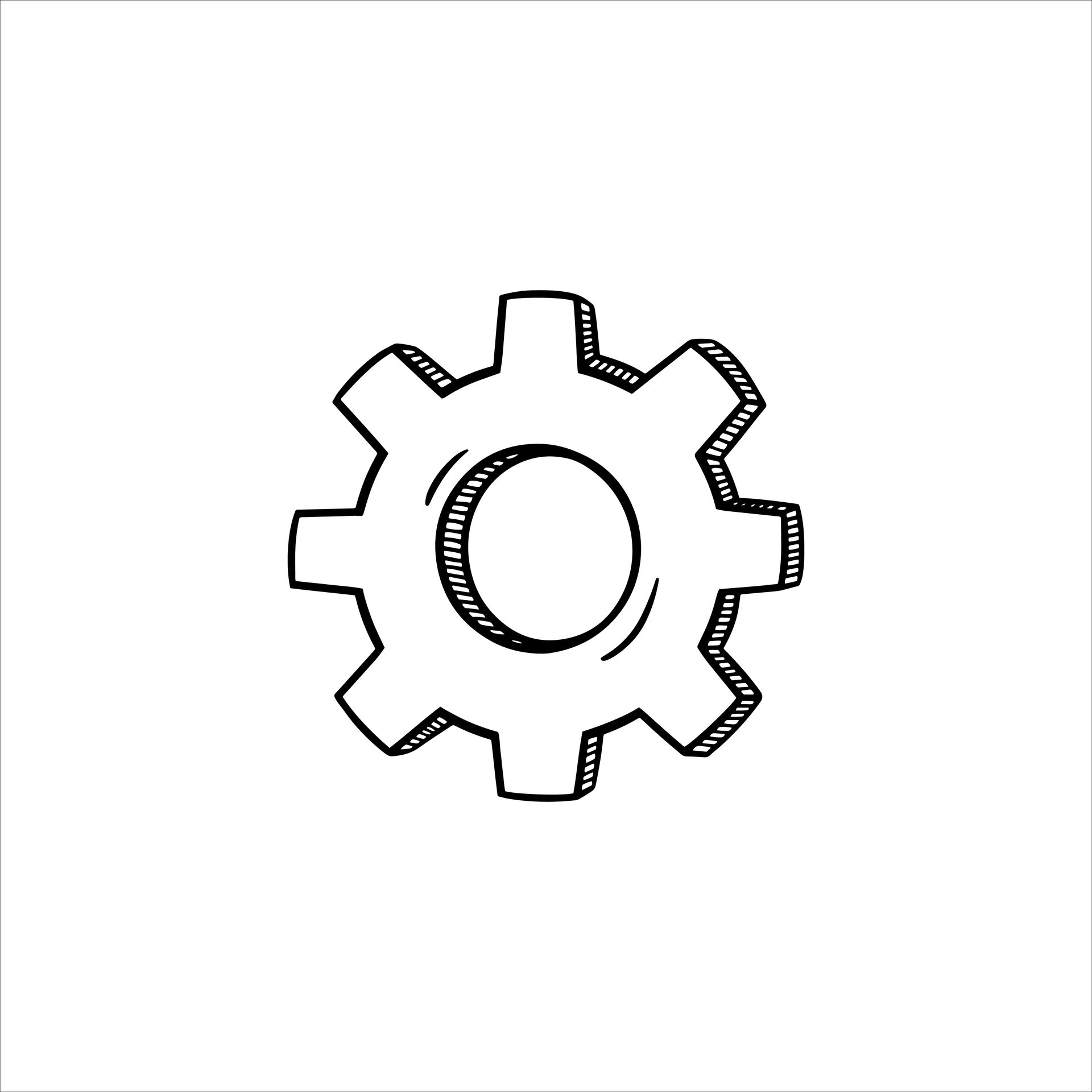 Hand-drawn Gear doodle vector illustration 27501672 Vector Art at Vecteezy