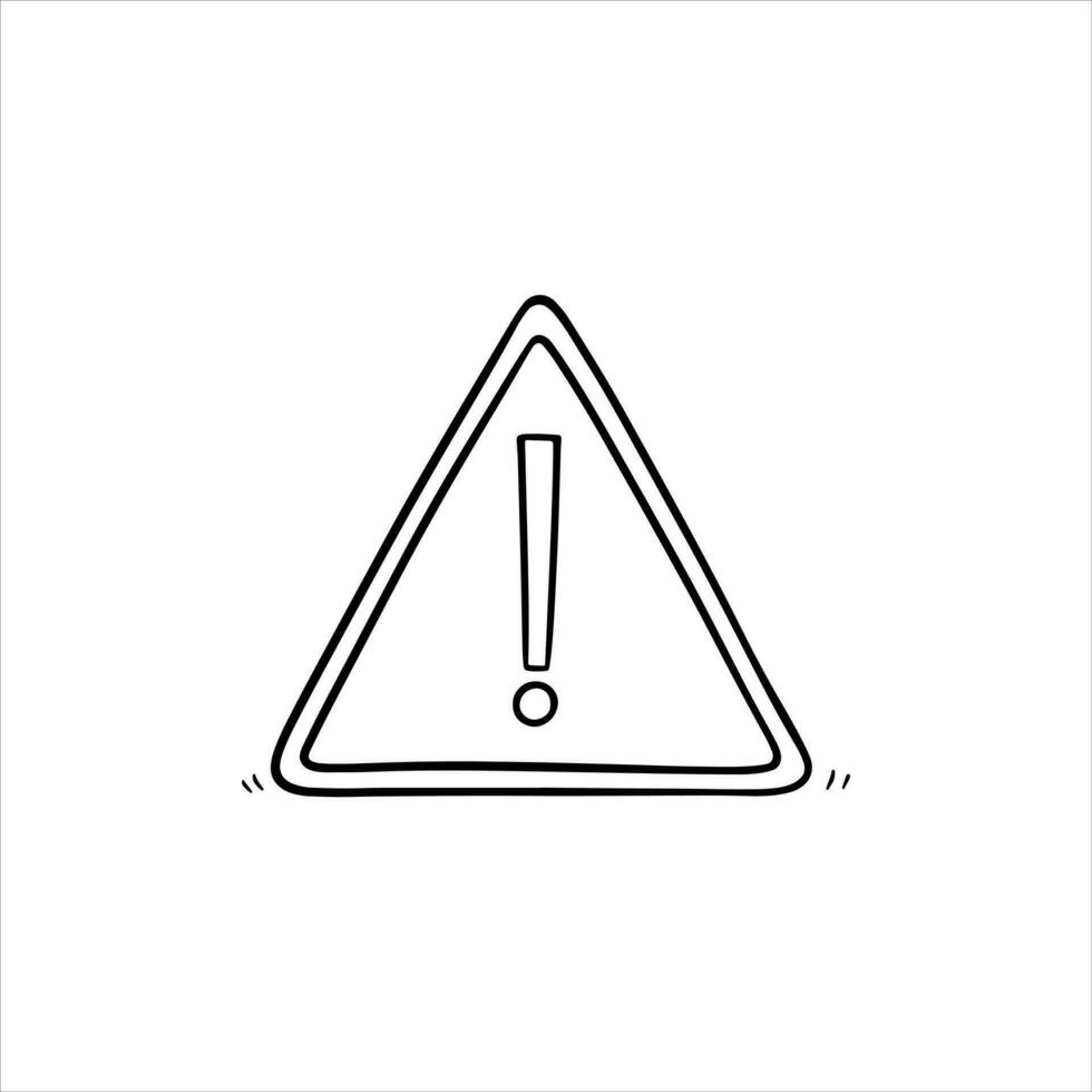 Doodle Hand-drawn Warning sign exlamation mark vector