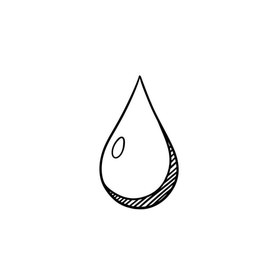 Water drop hand drawn outline doodle icon vector