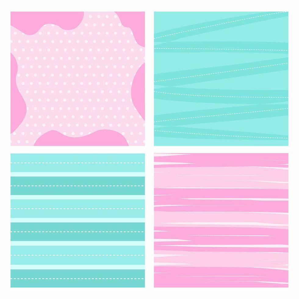 Cute set of backgrounds - pattern illustration vector