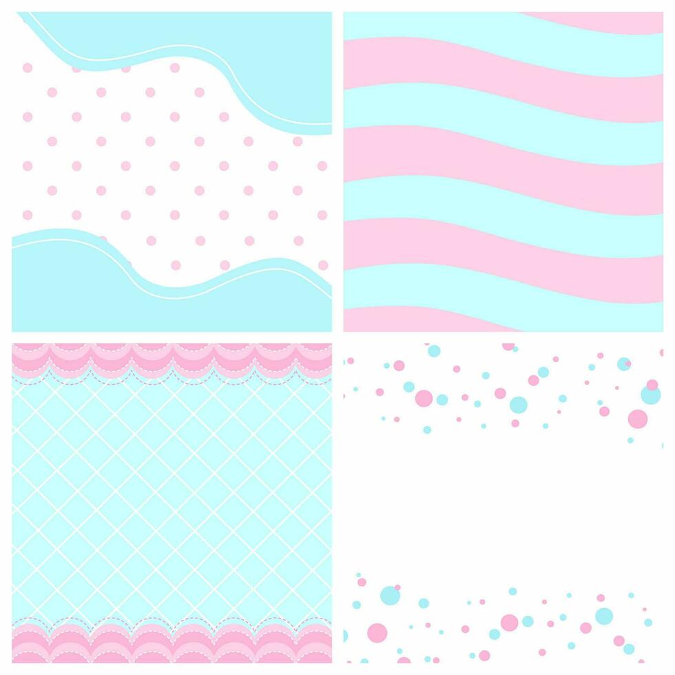 Cute set of backgrounds - pattern illustration vector