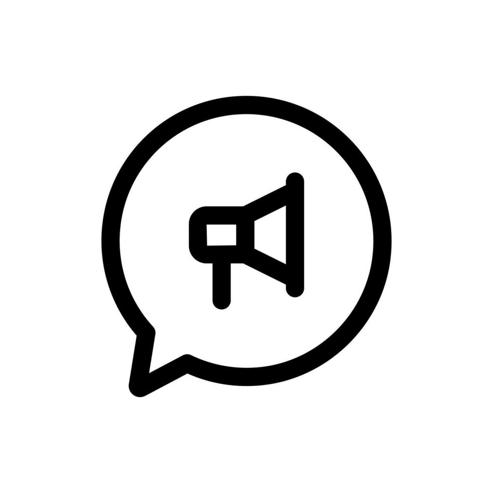 Simple Comment icon combined with megaphone icon. The icon can be used for websites, print templates, presentation templates, illustrations, etc vector