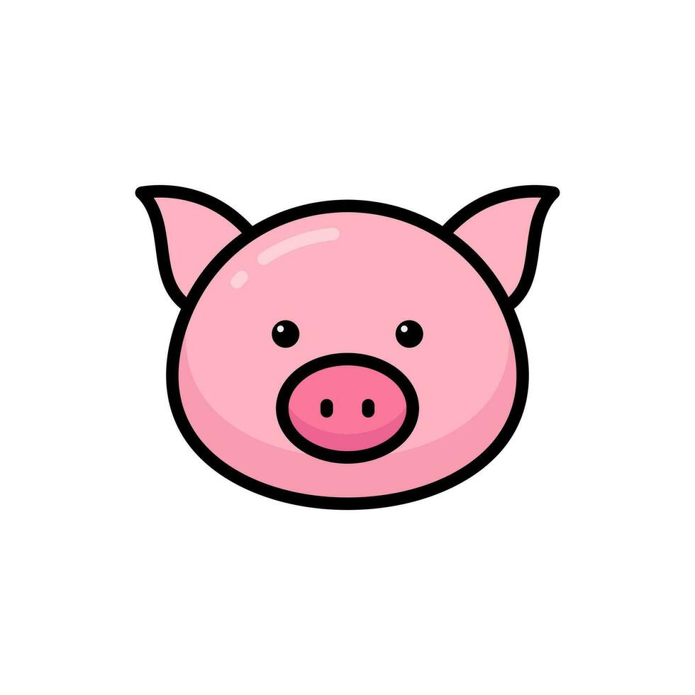 Simple Pig lineal color icon. The icon can be used for websites, print templates, presentation templates, illustrations, etc vector