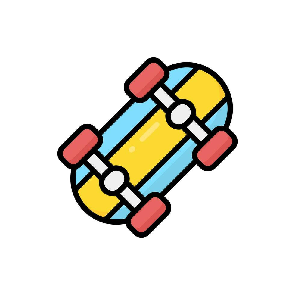 Simple Skateboard lineal color icon. The icon can be used for websites, print templates, presentation templates, illustrations, etc vector