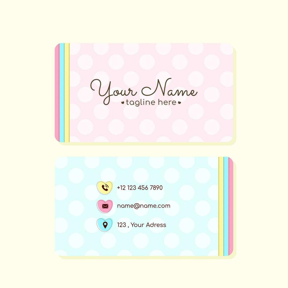 Cute business card template vector